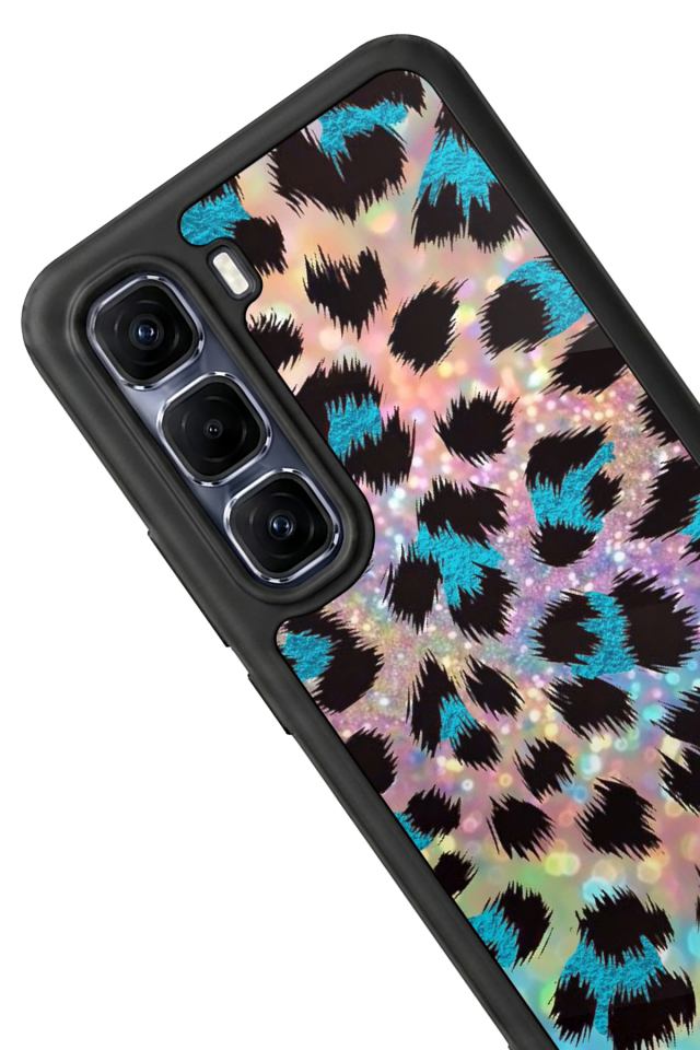 Infinix Hot 60 Pro Plus Uyumlu Hologram Leopar Tasarımlı Glossy Premium Kılıf