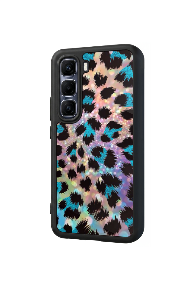 Infinix Hot 60 Pro Plus Uyumlu Hologram Leopar Tasarımlı Glossy Premium Kılıf