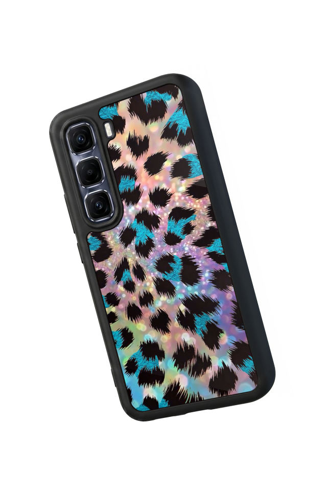 Infinix Hot 60 Pro Plus Uyumlu Hologram Leopar Tasarımlı Glossy Premium Kılıf