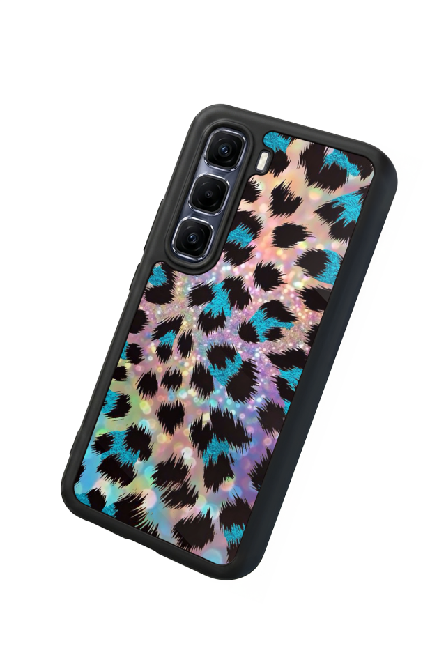Infinix Hot 60 Pro Plus Uyumlu Hologram Leopar Tasarımlı Glossy Premium Kılıf