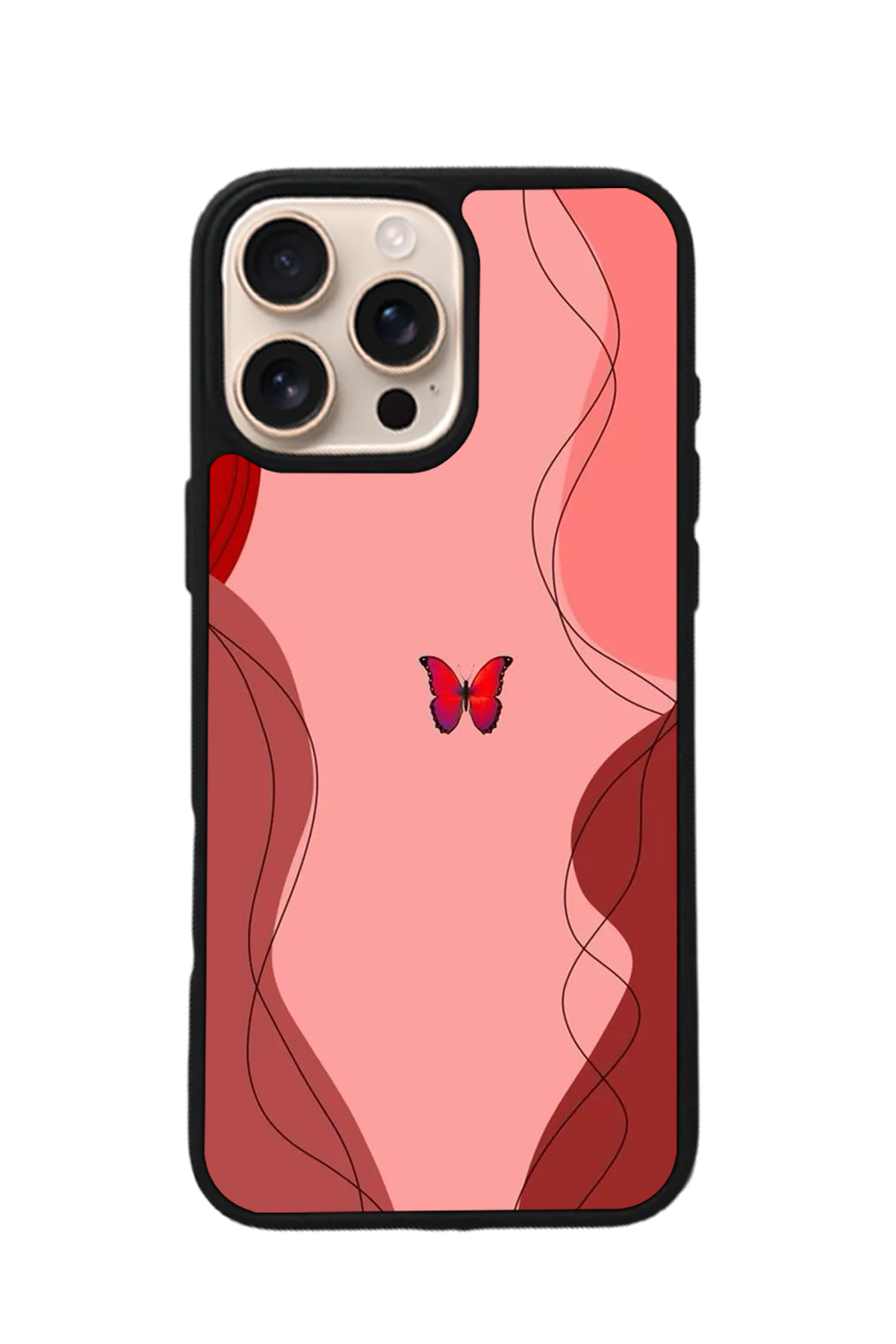iPhone 16 Pro Max Uyumlu Kelebek Tasarımlı Glossy Premium Kılıf