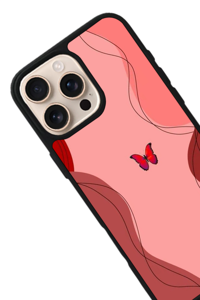 iPhone 16 Pro Max Uyumlu Kelebek Tasarımlı Glossy Premium Kılıf