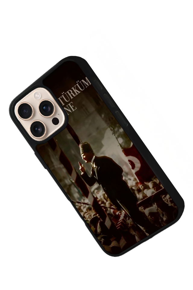 iPhone 16 Pro Uyumlu Mustafa Kemal Ataturk Tasarımlı Glossy Premium Kılıf