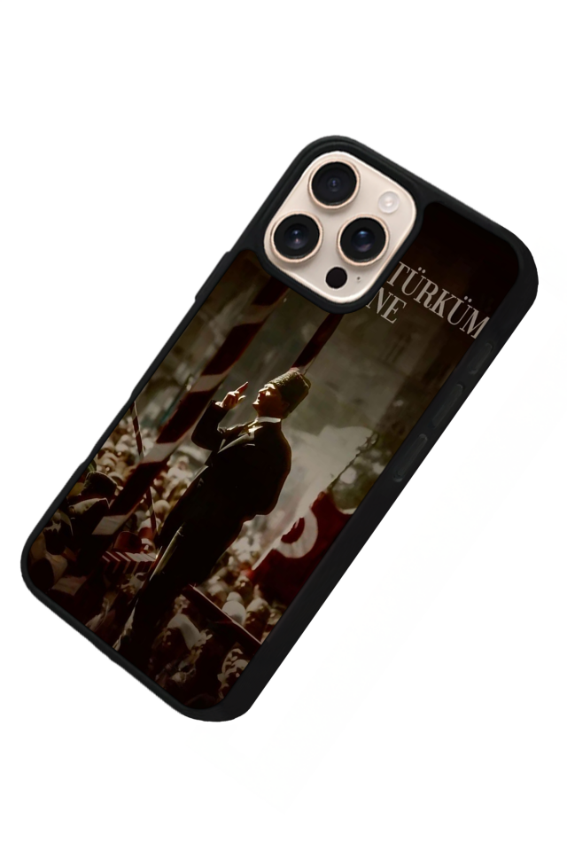 iPhone 16 Pro Uyumlu Mustafa Kemal Ataturk Tasarımlı Glossy Premium Kılıf