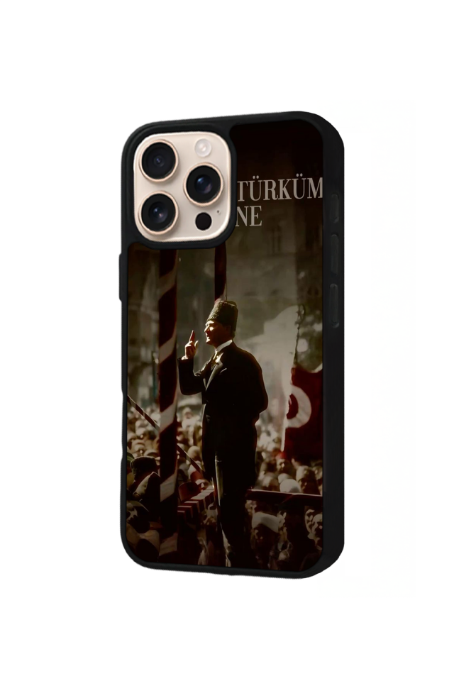 iPhone 16 Pro Uyumlu Mustafa Kemal Ataturk Tasarımlı Glossy Premium Kılıf