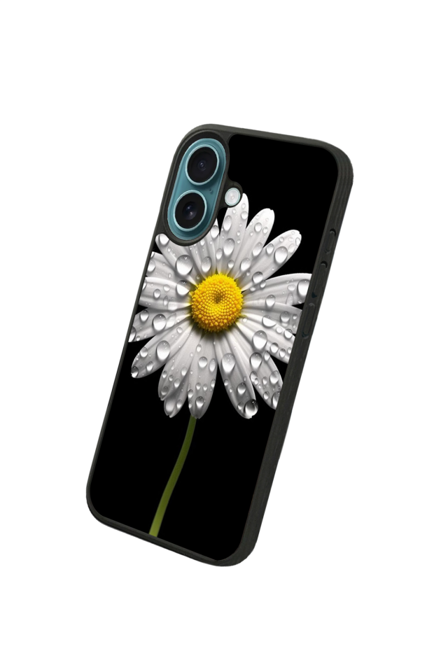 iPhone 16 Uyumlu Papatya Tasarımlı Glossy Premium Kılıf