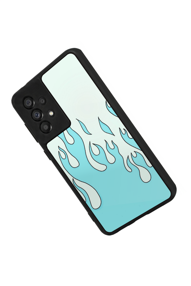 Samsung Galaxy A73 Uyumlu Retro Flame Patterns Tasarımlı Glossy Premium Kılıf