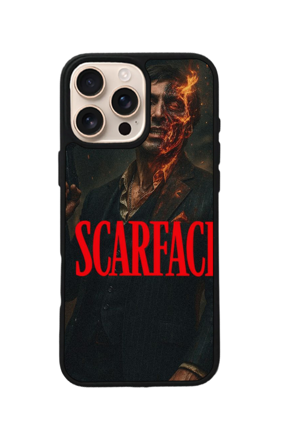 iPhone 16 Pro Uyumlu Scarface Tasarımlı Glossy Premium Kılıf