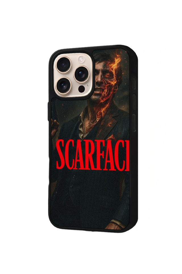 iPhone 16 Pro Uyumlu Scarface Tasarımlı Glossy Premium Kılıf