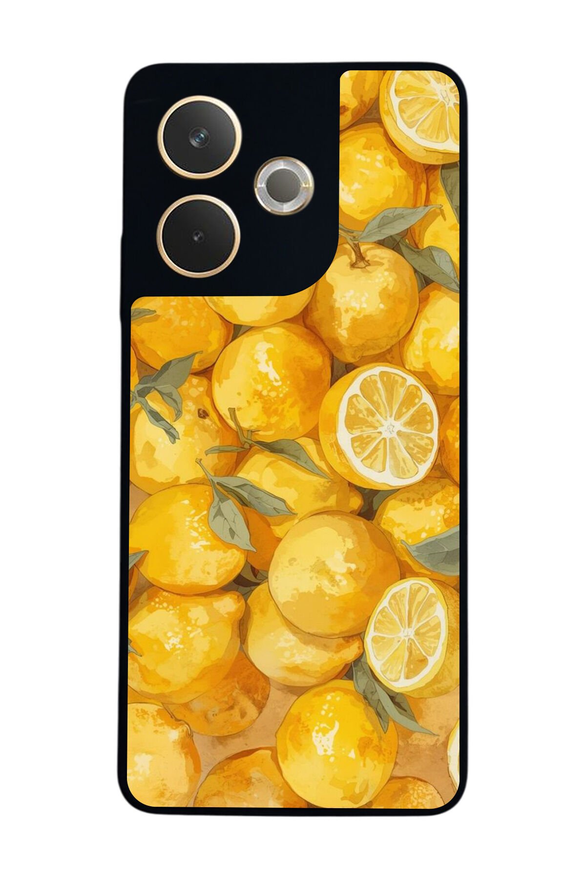 Oppo A5 Pro Uyumlu Limon Tasarımlı Glossy Premium Kılıf