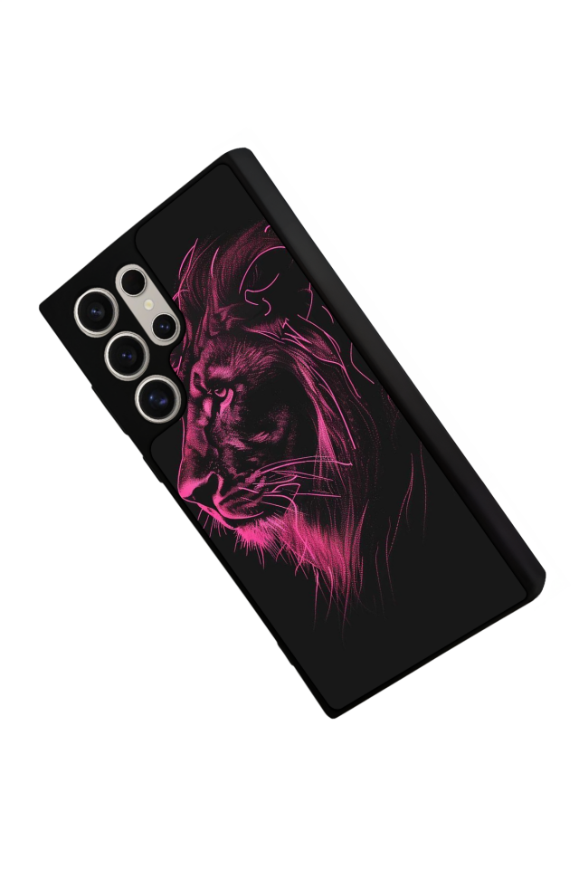 Samsung Galaxy S23 Ultra Uyumlu Aslan Tasarımlı Glossy Premium Kılıf