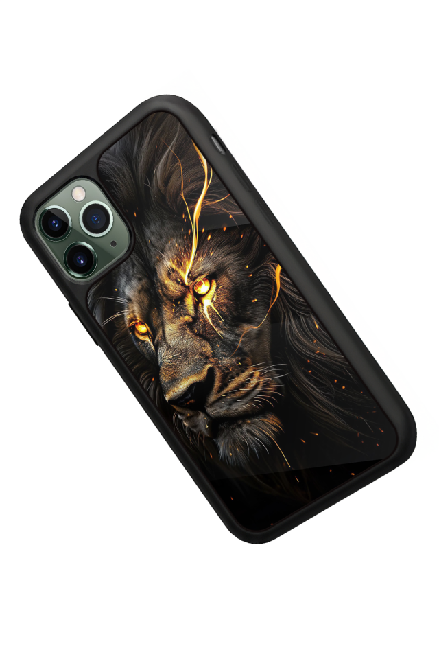 iPhone 11 Pro Uyumlu Aslan Tasarımlı Glossy Premium Kılıf