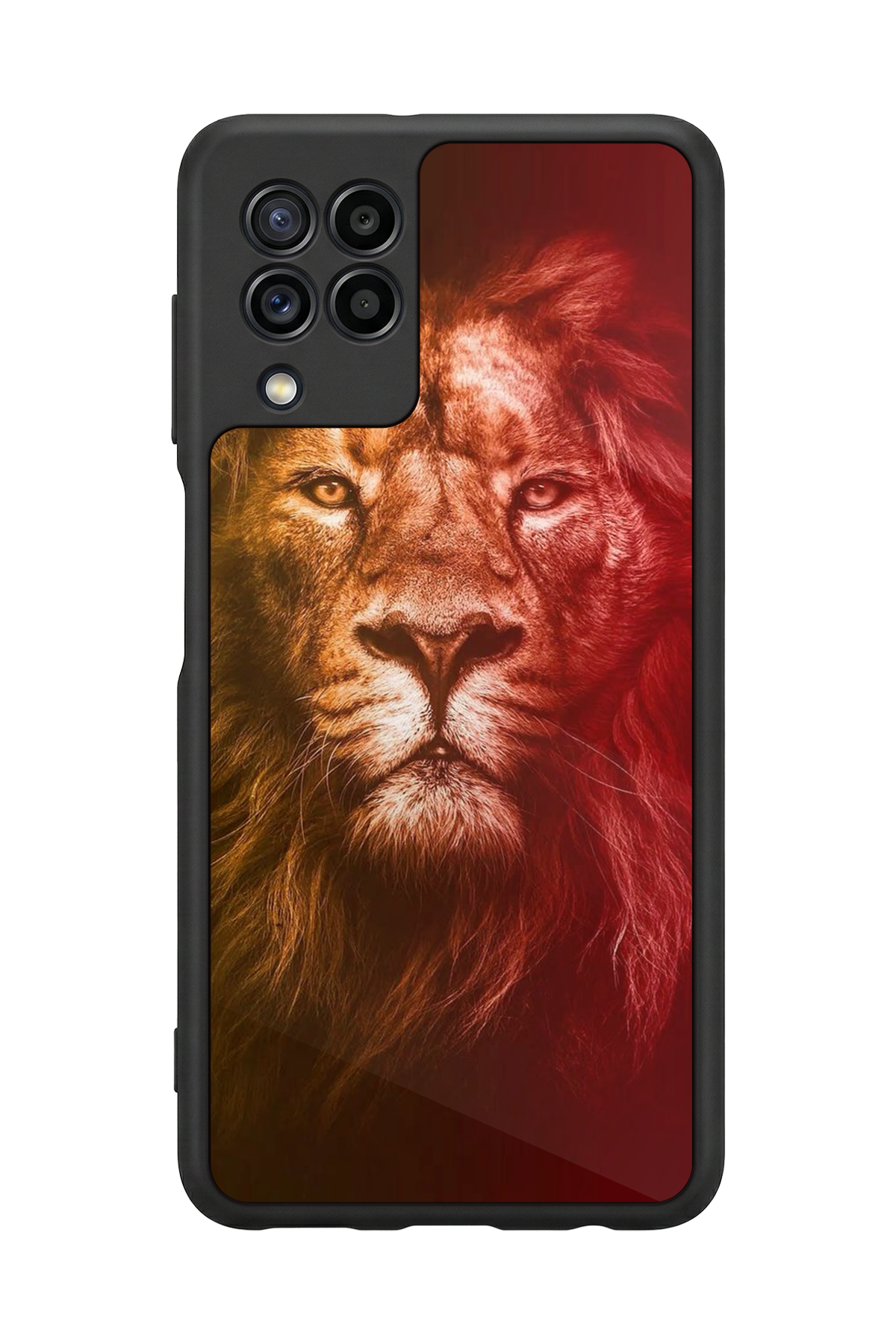 Samsung Galaxy M22 Uyumlu Aslan Tasarımlı Glossy Premium Kılıf