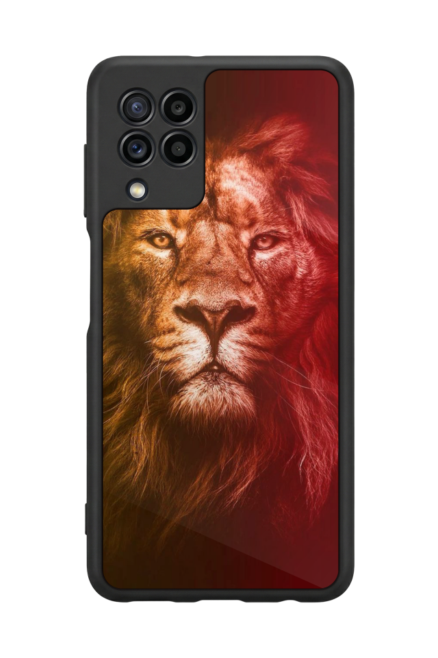 Samsung Galaxy M22 Uyumlu Aslan Tasarımlı Glossy Premium Kılıf