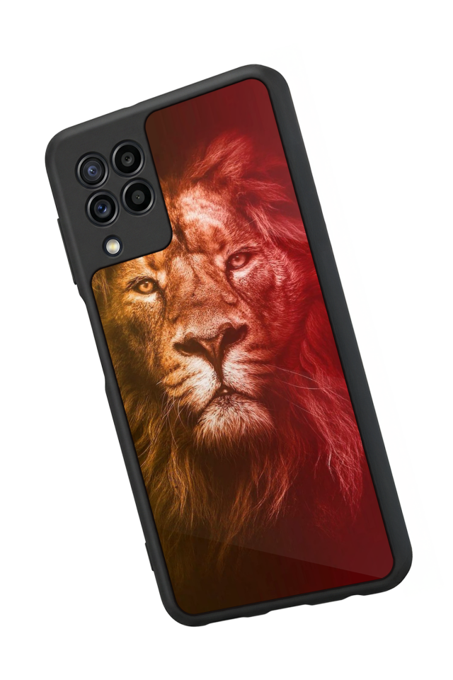 Samsung Galaxy M22 Uyumlu Aslan Tasarımlı Glossy Premium Kılıf