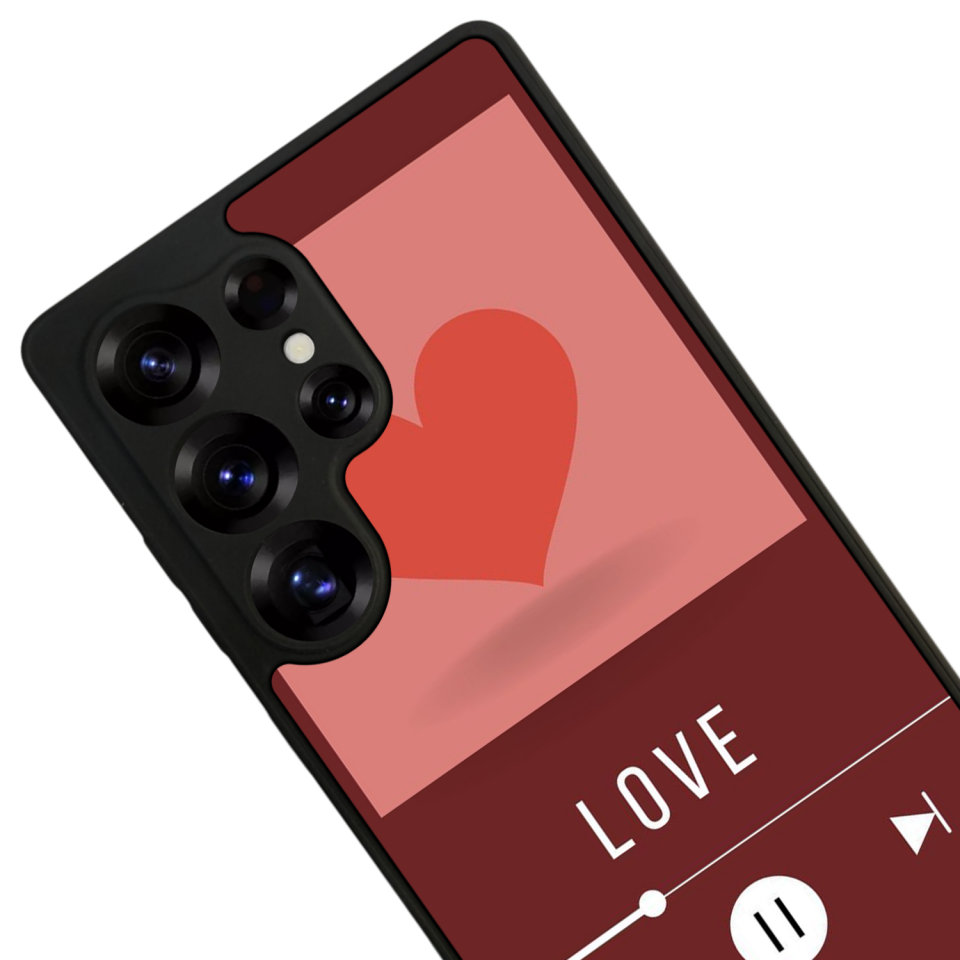 Samsung Galaxy S25 Ultra Uyumlu Kalp Love Tasarımlı Glossy Premium Kılıf