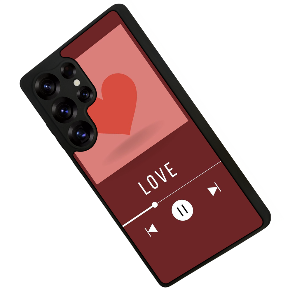 Samsung Galaxy S25 Ultra Uyumlu Kalp Love Tasarımlı Glossy Premium Kılıf