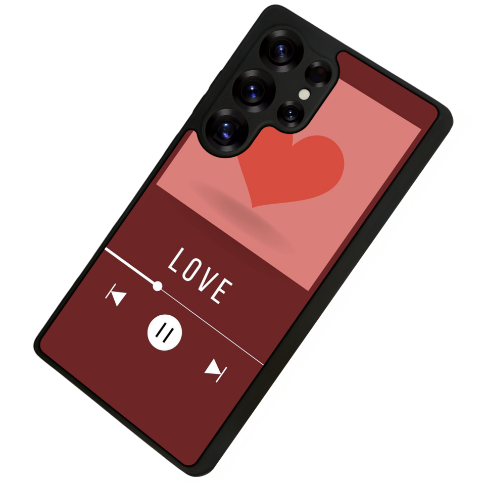 Samsung Galaxy S25 Ultra Uyumlu Kalp Love Tasarımlı Glossy Premium Kılıf