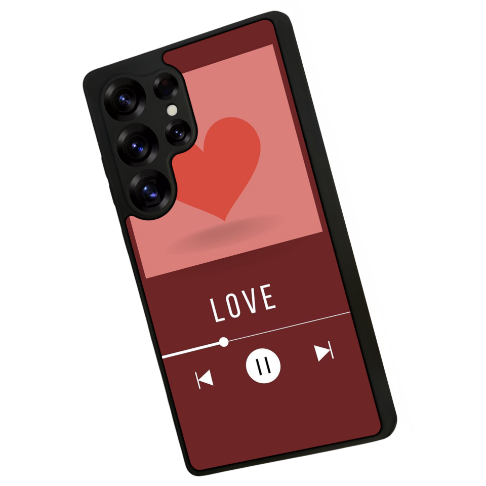 Samsung Galaxy S25 Ultra Uyumlu Kalp Love Tasarımlı Glossy Premium Kılıf
