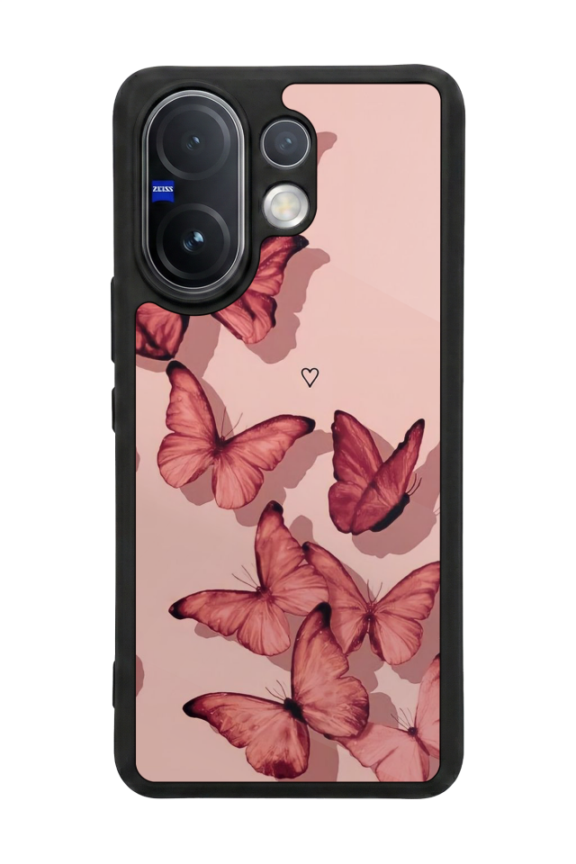 Vivo V60 Uyumlu Kelebek Tasarımlı Glossy Premium Kılıf