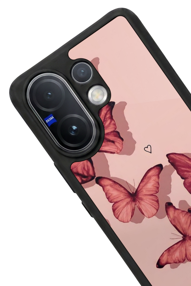 Vivo V60 Uyumlu Kelebek Tasarımlı Glossy Premium Kılıf