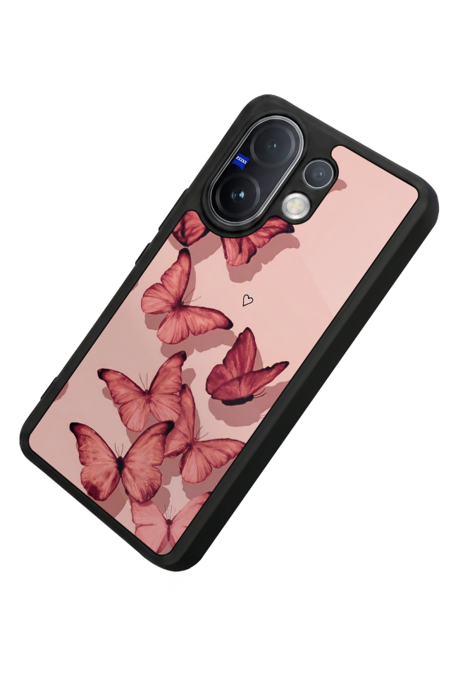 Vivo V60 Uyumlu Kelebek Tasarımlı Glossy Premium Kılıf