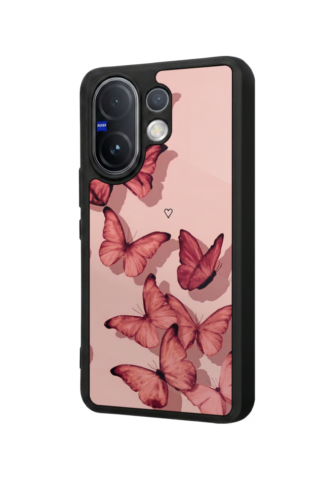 Vivo V60 Uyumlu Kelebek Tasarımlı Glossy Premium Kılıf
