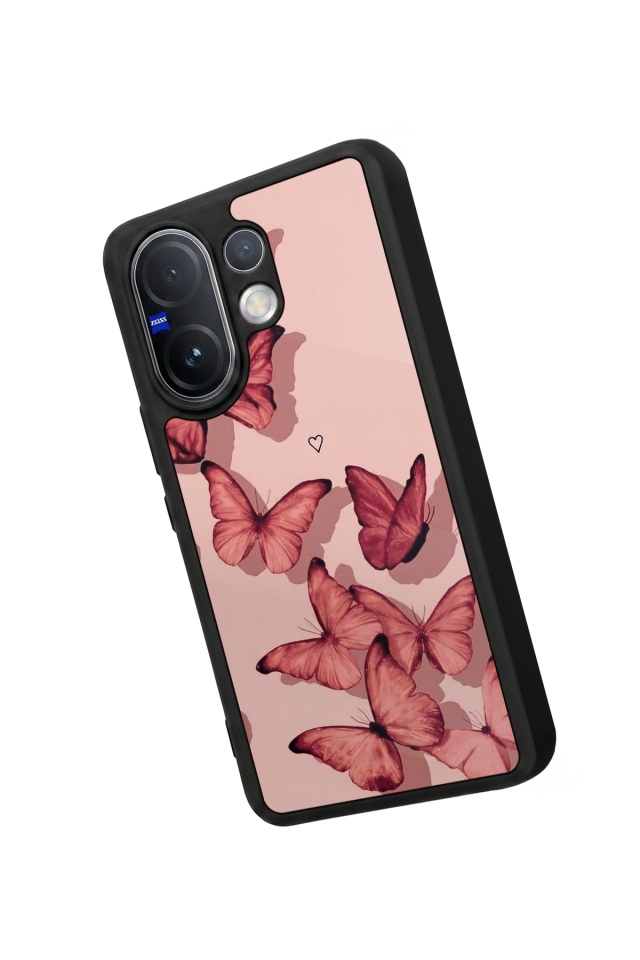 Vivo V60 Uyumlu Kelebek Tasarımlı Glossy Premium Kılıf