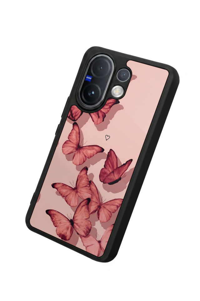 Vivo V60 Uyumlu Kelebek Tasarımlı Glossy Premium Kılıf