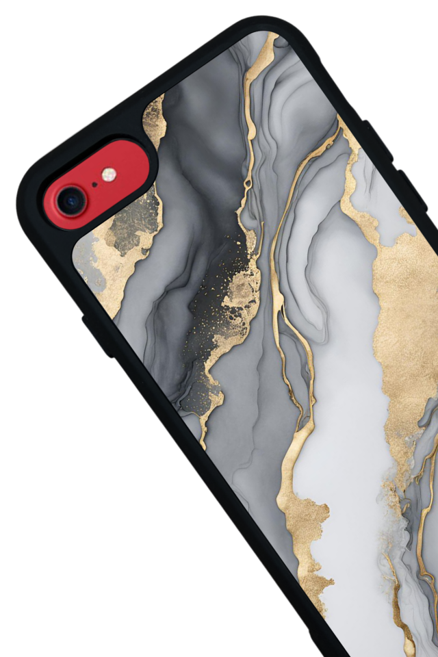 iPhone 8 Uyumlu Mermer Marble Tasarımlı Glossy Premium Kılıf