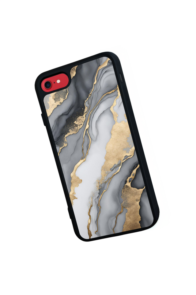 iPhone 8 Uyumlu Mermer Marble Tasarımlı Glossy Premium Kılıf