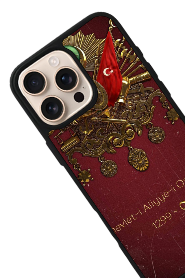 iPhone 15 Pro Max Uyumlu OsmanliTugrasi Tasarımlı Glossy Premium Kılıf