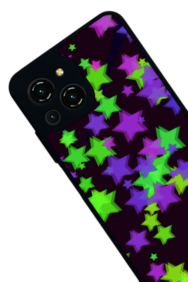 Reeder S23 Pro Max Uyumlu Retro Yildizlar Tasarımlı Glossy Premium Kılıf
