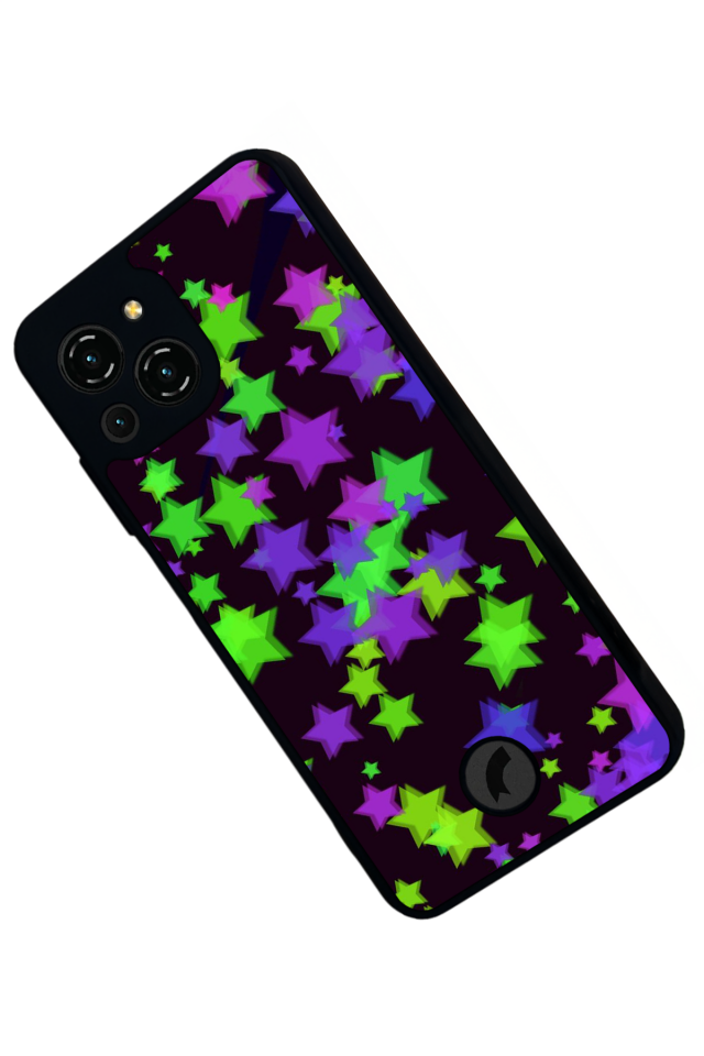 Reeder S23 Pro Max Uyumlu Retro Yildizlar Tasarımlı Glossy Premium Kılıf
