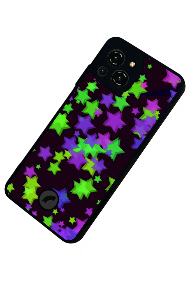 Reeder S23 Pro Max Uyumlu Retro Yildizlar Tasarımlı Glossy Premium Kılıf