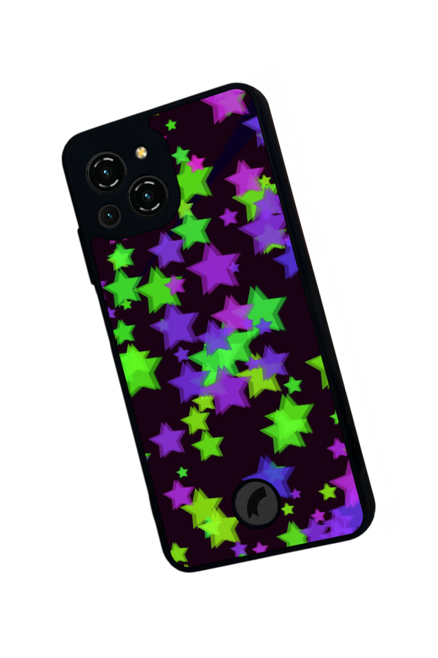 Reeder S23 Pro Max Uyumlu Retro Yildizlar Tasarımlı Glossy Premium Kılıf