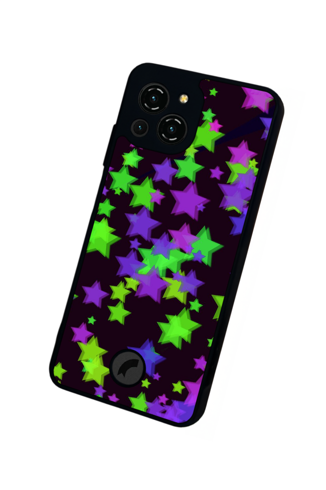 Reeder S23 Pro Max Uyumlu Retro Yildizlar Tasarımlı Glossy Premium Kılıf