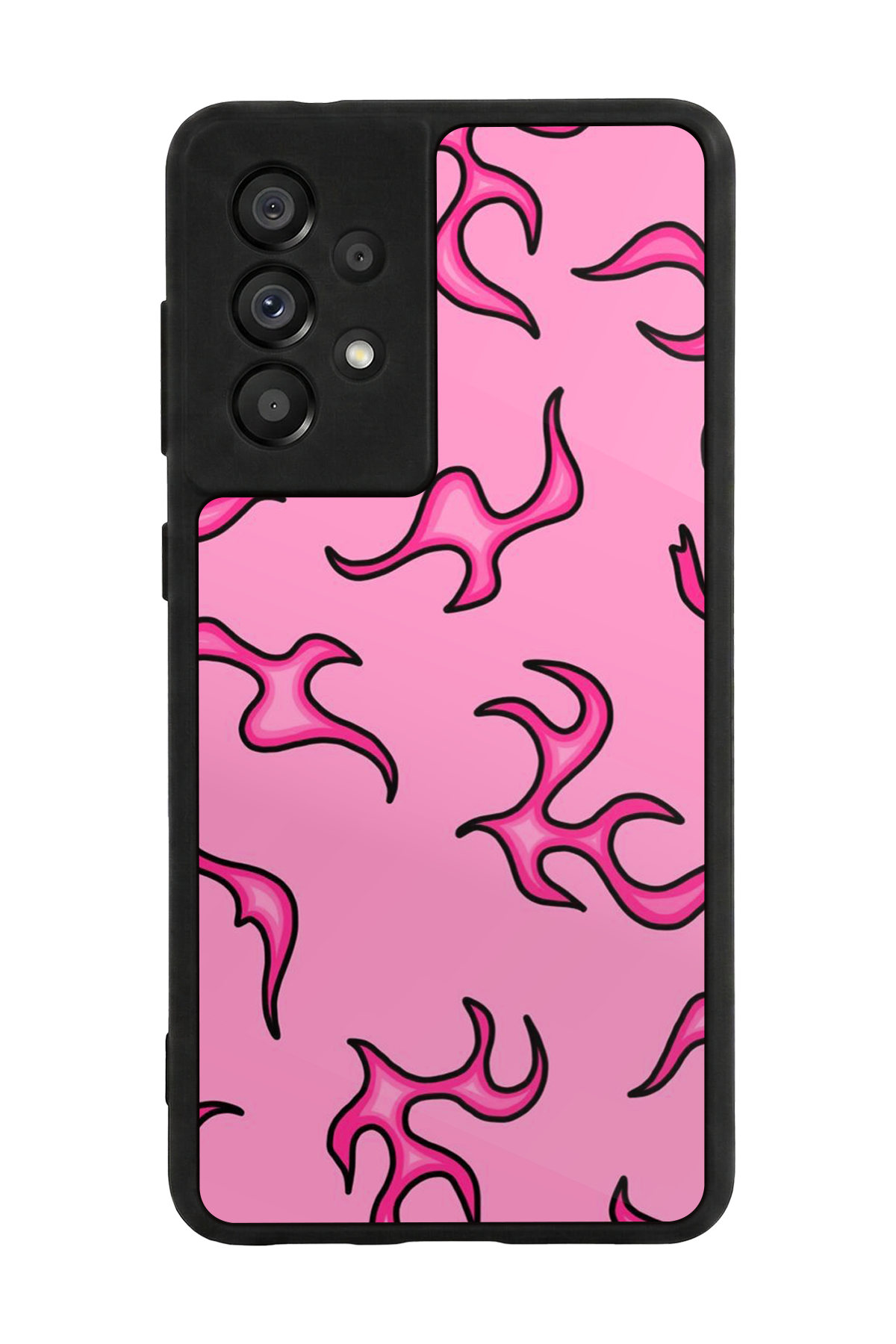 Samsung Galaxy A73 Uyumlu Retro Flame Patterns Tasarımlı Glossy Premium Kılıf