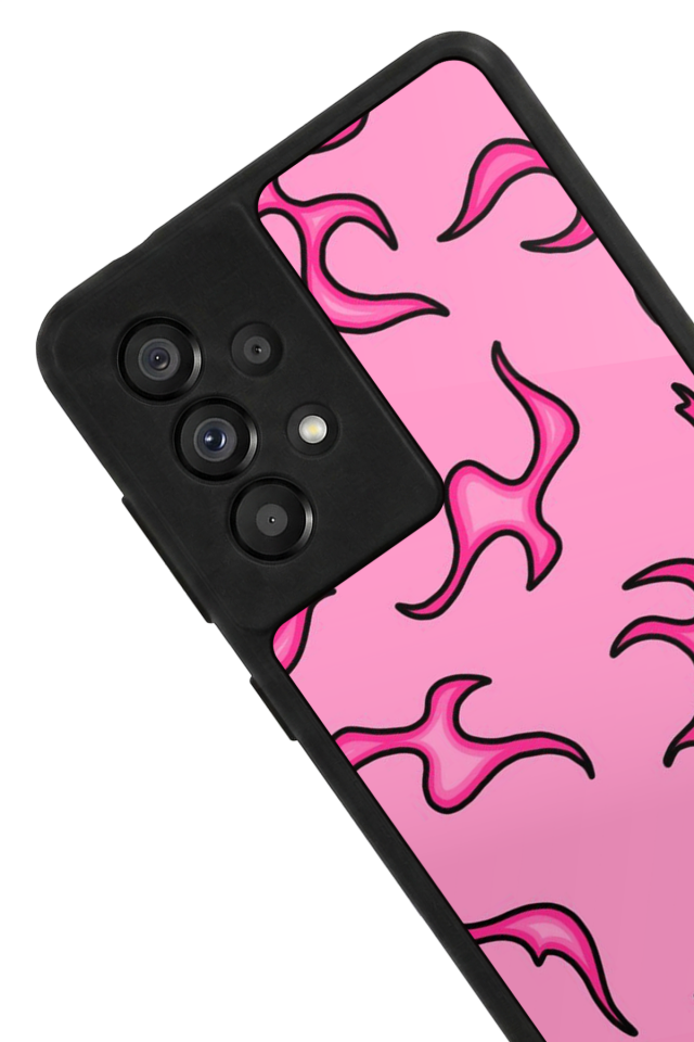Samsung Galaxy A73 Uyumlu Retro Flame Patterns Tasarımlı Glossy Premium Kılıf