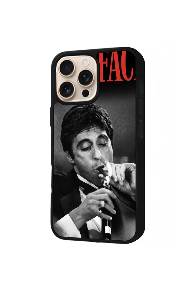 iPhone 16 Pro Uyumlu Scarface Tasarımlı Glossy Premium Kılıf