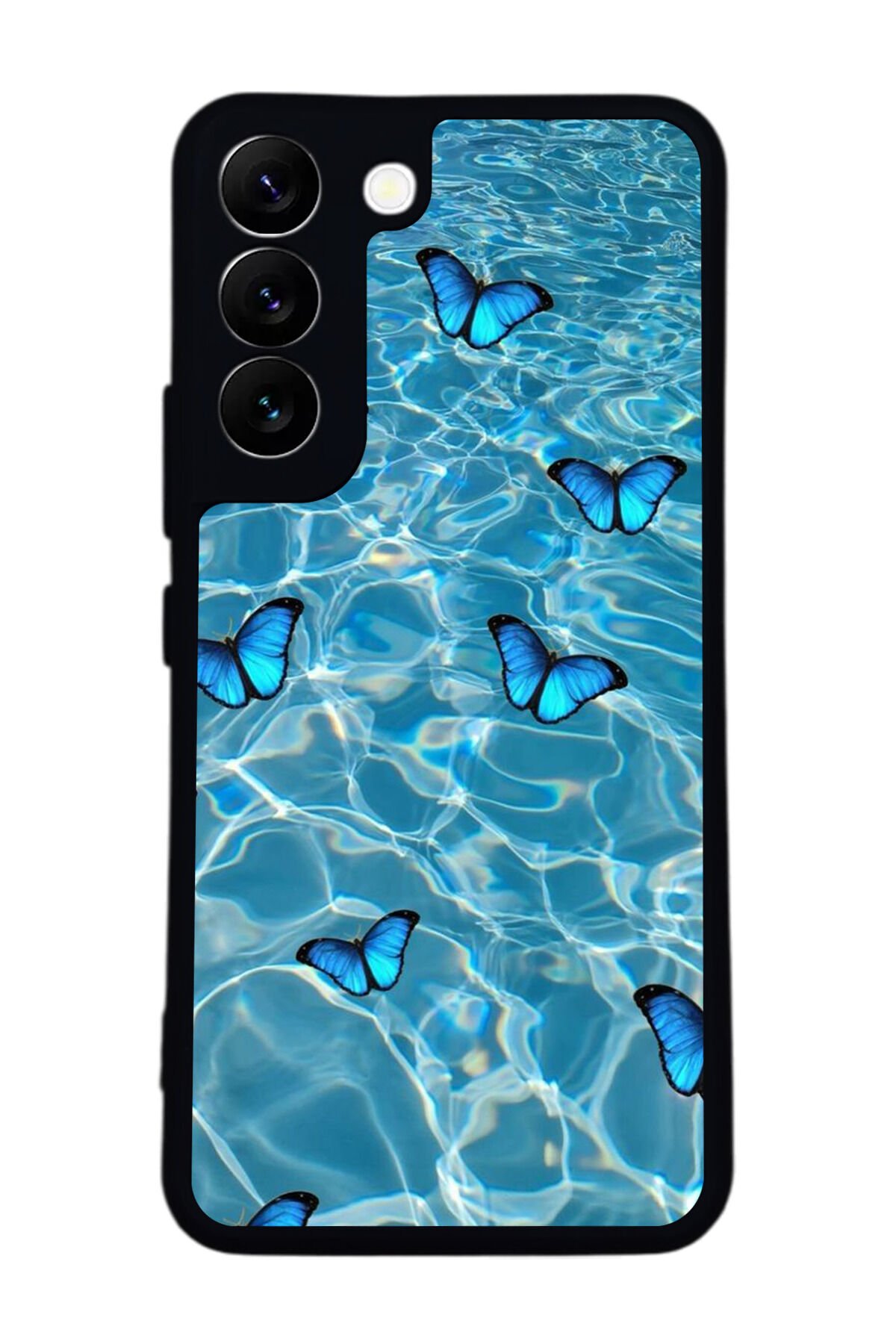 Samsung Galaxy S22 Uyumlu Kelebek Tasarımlı Glossy Premium Kılıf