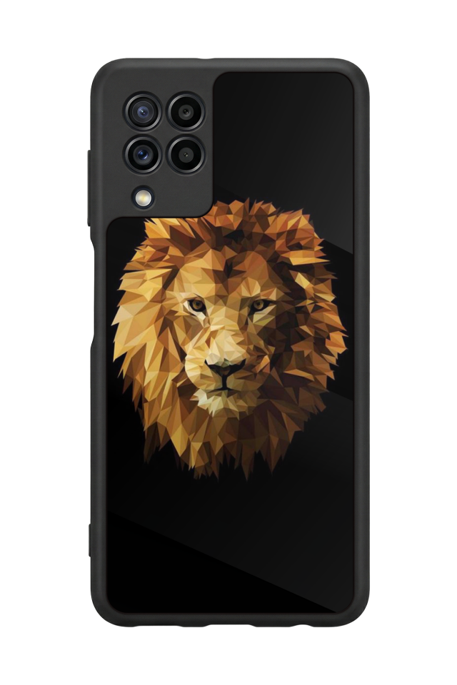 Samsung Galaxy M22 Uyumlu Aslan Tasarımlı Glossy Premium Kılıf