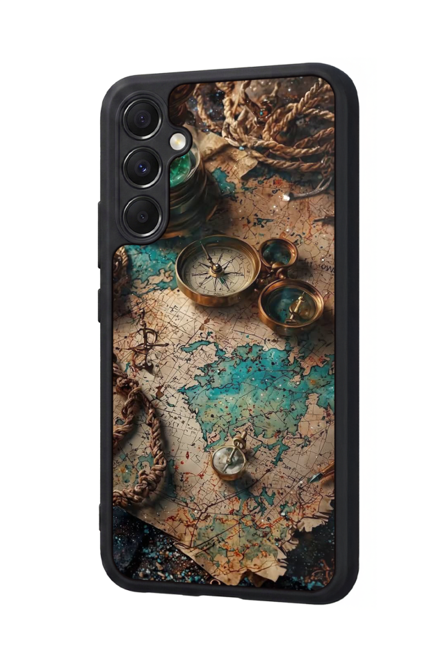 Samsung Galaxy A34 Uyumlu Harita Tasarımlı Glossy Premium Kılıf