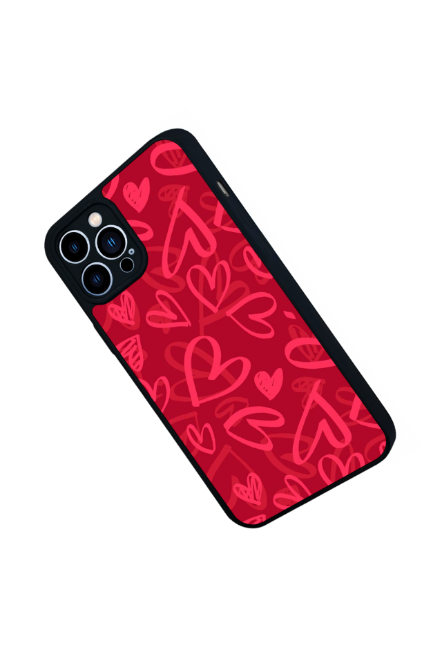 iPhone 12 Pro Max Uyumlu Kalp Love Tasarımlı Glossy Premium Kılıf