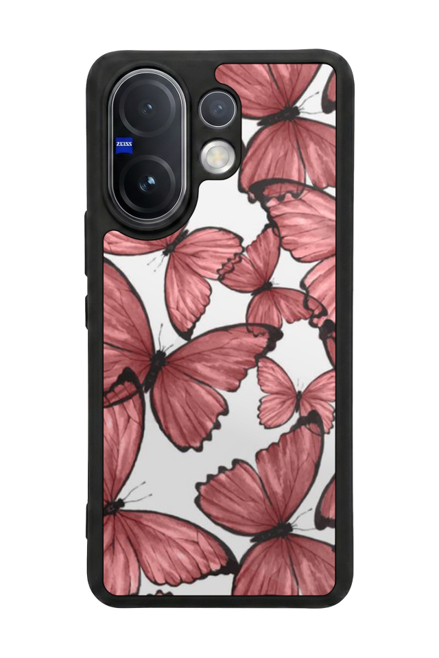 Vivo V60 Uyumlu Kelebek Tasarımlı Glossy Premium Kılıf