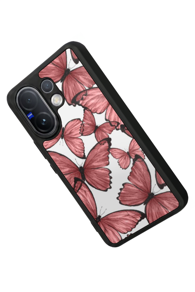 Vivo V60 Uyumlu Kelebek Tasarımlı Glossy Premium Kılıf