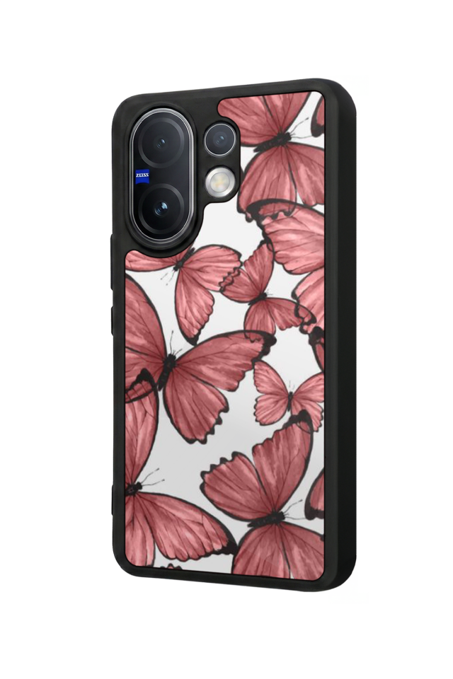 Vivo V60 Uyumlu Kelebek Tasarımlı Glossy Premium Kılıf