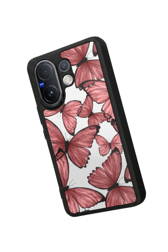 Vivo V60 Uyumlu Kelebek Tasarımlı Glossy Premium Kılıf