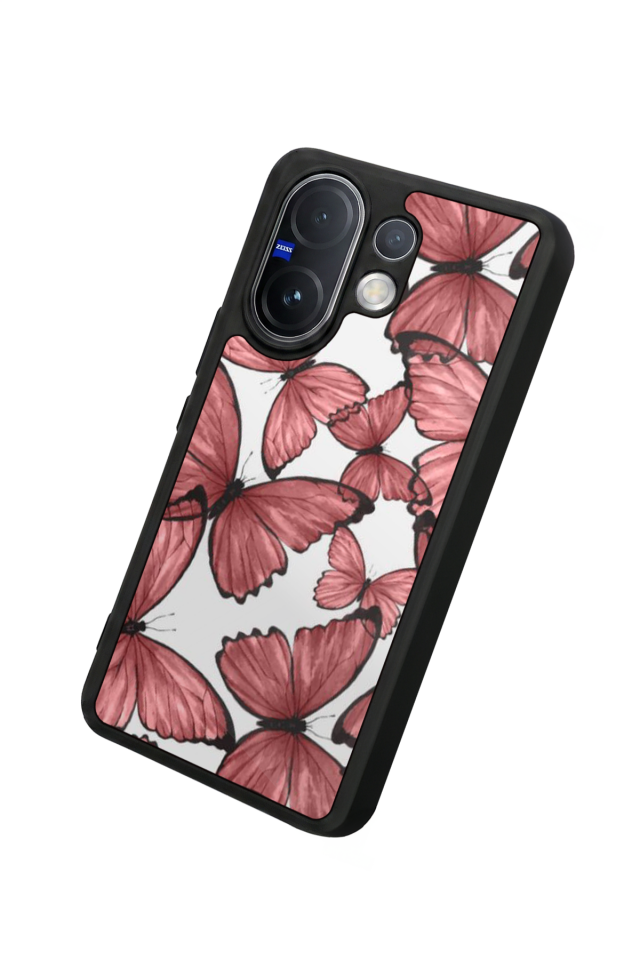 Vivo V60 Uyumlu Kelebek Tasarımlı Glossy Premium Kılıf