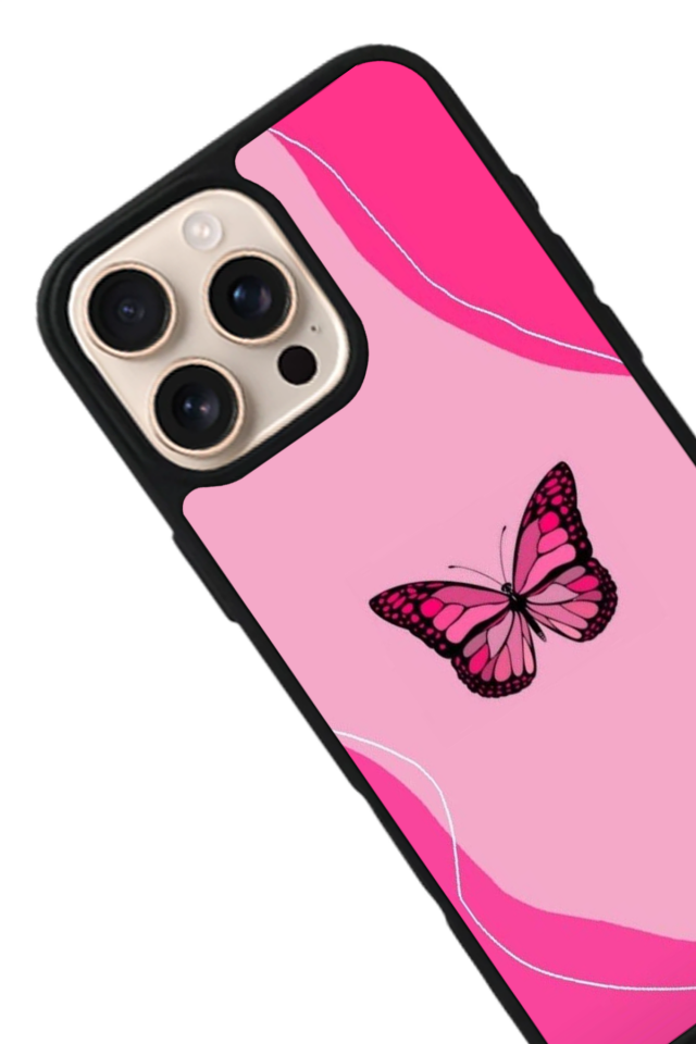 iPhone 16 Pro Max Uyumlu Kelebek Tasarımlı Glossy Premium Kılıf